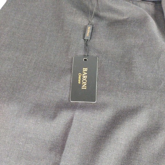 BARONI Couture Super 150s Wool Dress Pants Size 48 Brown Mid Rise Flat Front - Picture 3 of 7